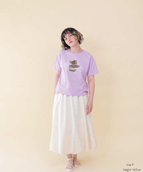 unica(ユニカ)の「ビートベアーphotoT(Tシャツ/カットソー・レディース・ライトパープル/オフホワイト・F)」の12枚目の写真