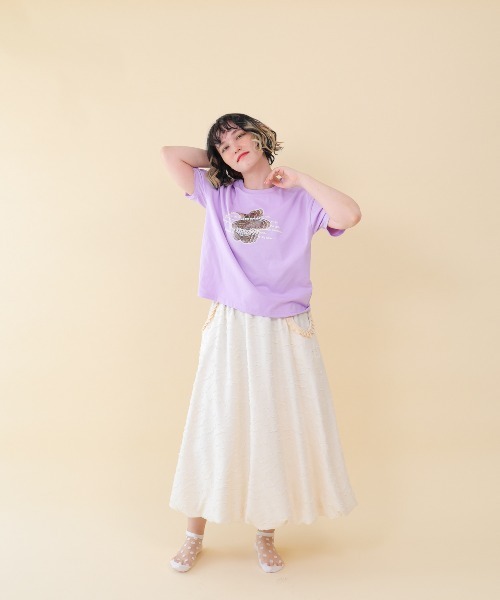 unica(ユニカ)の「ビートベアーphotoT(Tシャツ/カットソー・レディース・ライトパープル/オフホワイト・F)」の13枚目の写真
