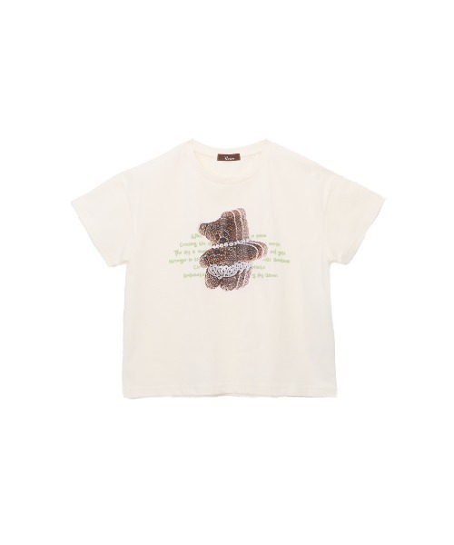 unica(ユニカ)の「ビートベアーphotoT(Tシャツ/カットソー・レディース・ライトパープル/オフホワイト・F)」の4枚目の写真