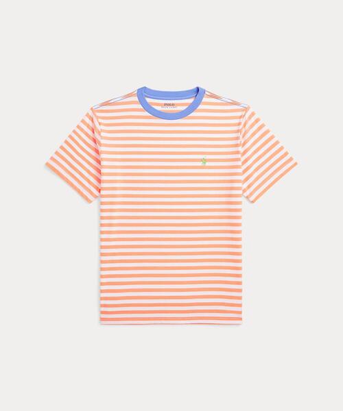 ストライプド コットン ジャージー Tシャツ