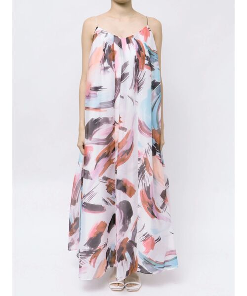 ELENDEEK（エレンディーク）の「ペインティングパターンキャミワンピース（ワンピース・レディース・ブラック/ベージュ/レッド/グリーン・FREE）」の18枚目の写真