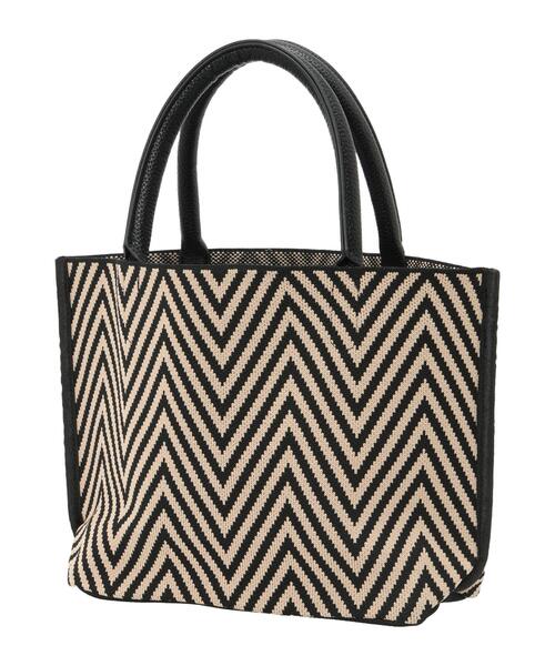 Te chichi（テチチ）の「へリンボーン柄ニットミニトート（ハンドバッグ・レディース・ブラック・F）」の3枚目の写真