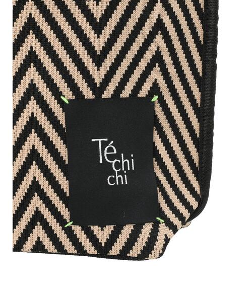 Te chichi（テチチ）の「へリンボーン柄ニットミニトート（ハンドバッグ・レディース・ブラック・F）」の6枚目の写真