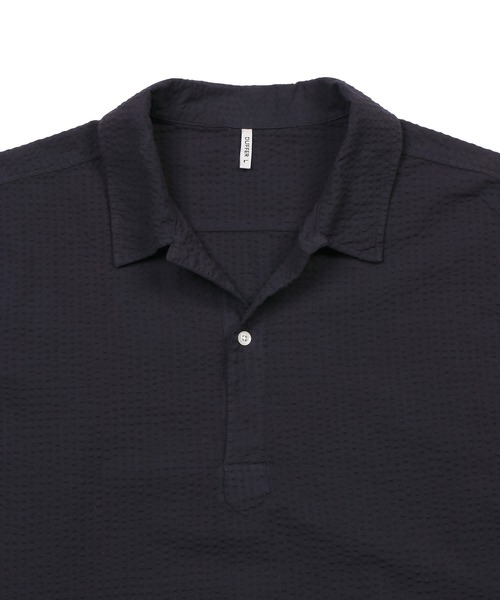 セール】SEERSUCKER OVERDYE SKIPPER SHIRT：シアサッカー