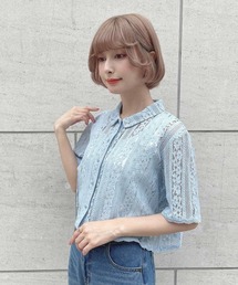 F i.n.t | ストライプレースシャツ(シャツ/ブラウス)