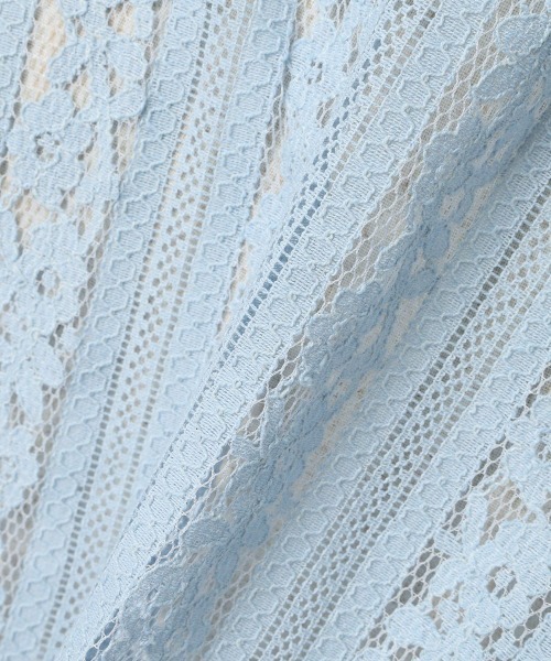 F i.n.t（フィント）の「ストライプレースシャツ/ fint　フィント（シャツ/ブラウス・レディース・アイボリー/ライトブルー・FREE）」の4枚目の写真