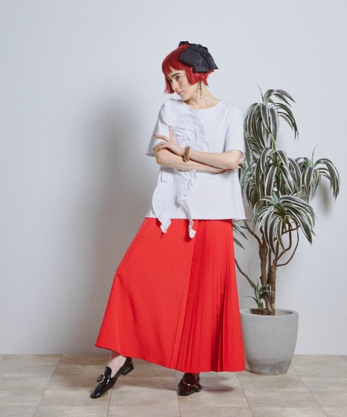 manana suerte(マニャーナスエルテ)の「ローズフリルTシャツ(Tシャツ/カットソー・レディース・ホワイト/ブラック・FREE)」の12枚目の写真