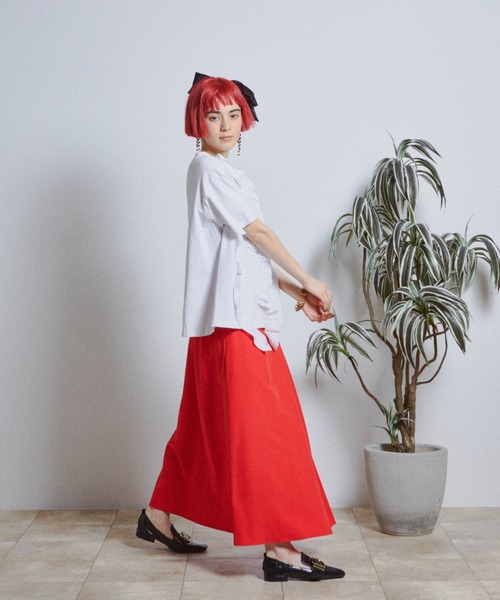 manana suerte(マニャーナスエルテ)の「ローズフリルTシャツ(Tシャツ/カットソー・レディース・ホワイト/ブラック・FREE)」の16枚目の写真