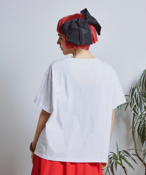 manana suerte(マニャーナスエルテ)の「ローズフリルTシャツ(Tシャツ/カットソー・レディース・ホワイト/ブラック・FREE)」の6枚目の写真
