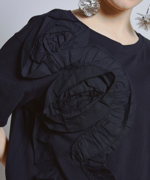 ローズフリルTシャツ（Tシャツ/カットソー）｜manana suerte