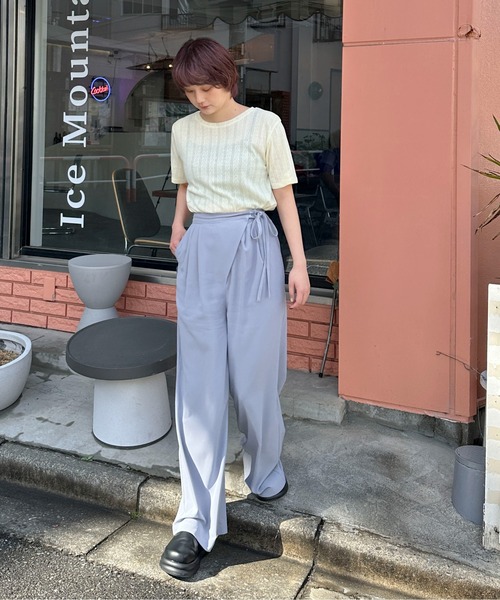 PILIT（ピリット）の「サイドリボン ラップワイドパンツ（その他パンツ・レディース・ブルー/ブラック/ネイビー・SMALL/MEDIUM）」の19枚目の写真