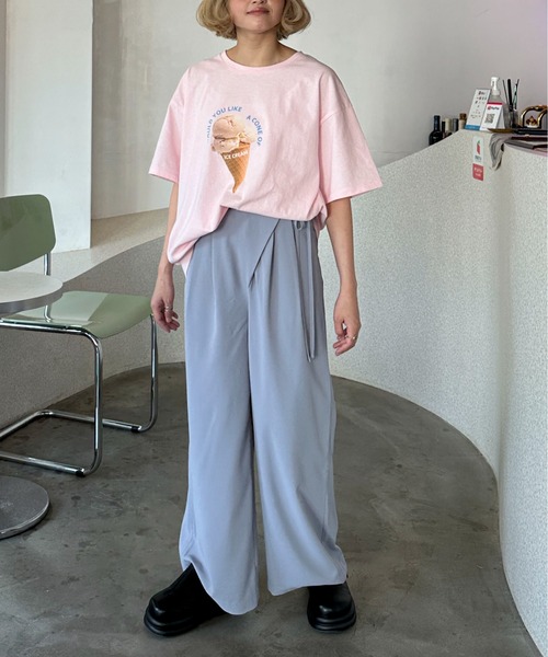 PILIT（ピリット）の「サイドリボン ラップワイドパンツ（その他パンツ・レディース・ブルー/ブラック/ネイビー・SMALL/MEDIUM）」の21枚目の写真