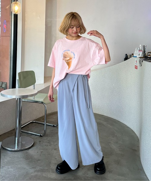 PILIT（ピリット）の「サイドリボン ラップワイドパンツ（その他パンツ・レディース・ブルー/ブラック/ネイビー・SMALL/MEDIUM）」の22枚目の写真