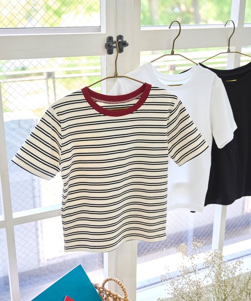 Petitle（プチレ）の「[ 低身長向けサイズ ] 選べる3サイズ ベーシック半袖Tシャツ（Tシャツ/カットソー・レディース・ブラック/ホワイト系その他/チャコール/オフホワイト/アイボリー系・PL/PM/PS）」の18枚目の写真