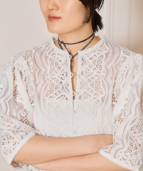 IENA LA BOUCLE エンブロイダリーブラウス（シャツ/ブラウス