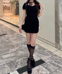 ALLuRing ChaRm | ALLuRing ChaRm × c_mk7o Ruffle Neck Mini Dress / ラッフルネックミニワンピース(ワンピース)
