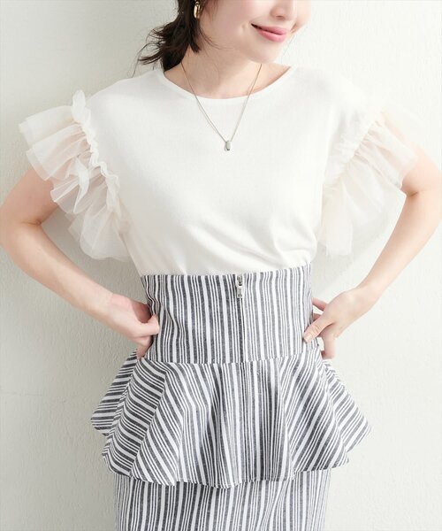 セール】【WEB限定】チュールフリルドッキングニット(ニット セール】【WEB限定】チュールフリルドッキングニット(ニット