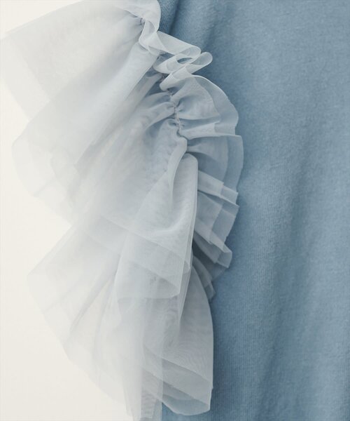 natural couture(ナチュラルクチュール)の「【WEB限定】チュールフリルドッキングニット(ニット/セーター・レディース・サックスブルー/グレイッシュベージュ/ブラック/オフホワイト/ピンク系その他・FREE)」の21枚目の写真