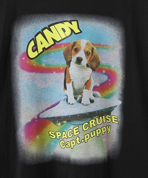 Candy Stripper(キャンディストリッパー)の「SPACE CRUISE BIG BIG Tシャツ(Tシャツ/カットソー・レディース・ブラック/オフホワイト/ライトグリーン/ブルー・FREE)」の9枚目の写真