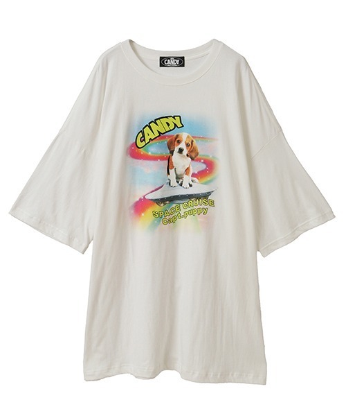 Candy Stripper(キャンディストリッパー)の「SPACE CRUISE BIG BIG Tシャツ(Tシャツ/カットソー・レディース・ブラック/オフホワイト/ライトグリーン/ブルー・FREE)」の15枚目の写真