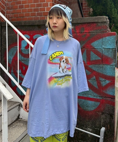 Candy Stripper(キャンディストリッパー)の「SPACE CRUISE BIG BIG Tシャツ(Tシャツ/カットソー・レディース・ブラック/オフホワイト/ライトグリーン/ブルー・FREE)」の16枚目の写真