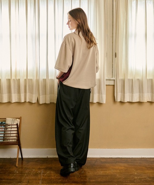 CURVE STITCH EASY WIDE SLACKS /カーブステッチイージーワイド