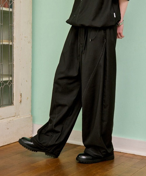 WETTEMPT(ウィテンプト)の「CURVE STITCH EASY WIDE SLACKS /カーブステッチイージーワイドスラックス(スラックス・メンズ・ブラック/ダークグレー/ネイビー・SMALL/MEDIUM/LARGE)」の8枚目の写真