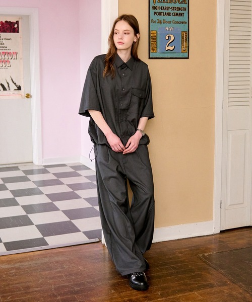 CURVE STITCH EASY WIDE SLACKS /カーブステッチイージーワイド
