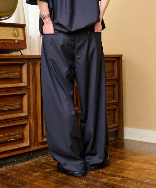 セール】CURVE STITCH EASY WIDE SLACKS /カーブステッチイージー