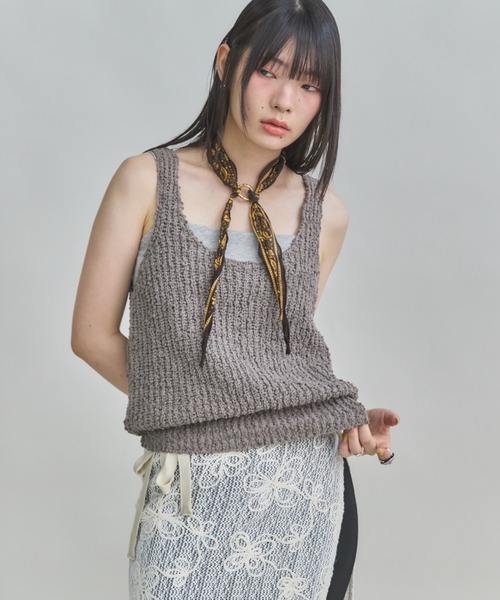 MIRROR STOKE（ミラーストーク）の「【ZOZO限定】KNIT BUSTIER/ニットビスチェ（ニット/セーター・レディース・ベージュ/グレイッシュベージュ/オフホワイト・MEDIUM）」の3枚目の写真