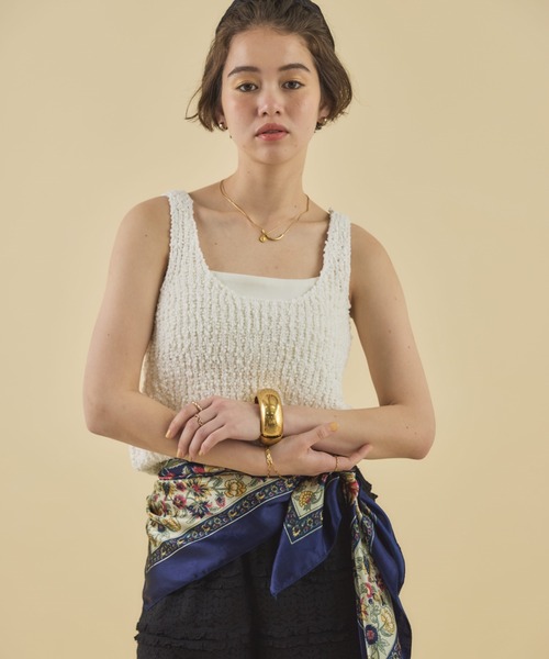 MIRROR STOKE（ミラーストーク）の「【ZOZO限定】KNIT BUSTIER/ニットビスチェ（ニット/セーター・レディース・ベージュ/グレイッシュベージュ/オフホワイト・MEDIUM）」の5枚目の写真