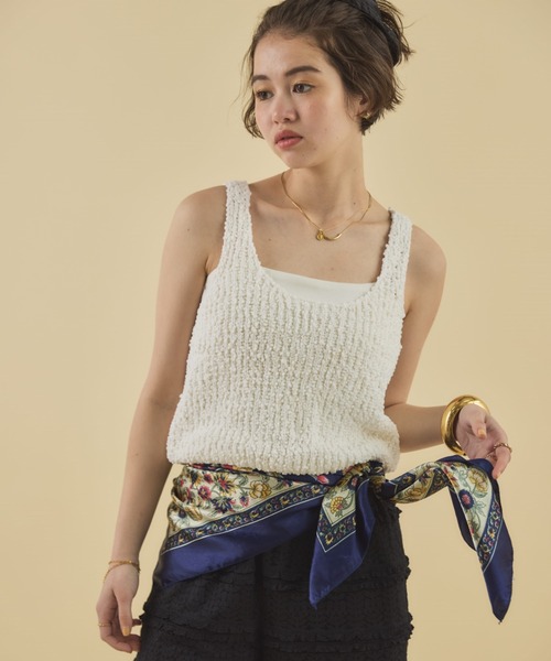 MIRROR STOKE（ミラーストーク）の「【ZOZO限定】KNIT BUSTIER/ニットビスチェ（ニット/セーター・レディース・ベージュ/グレイッシュベージュ/オフホワイト・MEDIUM）」の6枚目の写真