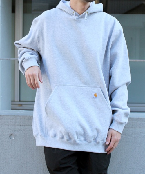 Carhartt(カーハート)の「★carhartt★カーハート プルオーバーパーカー ブランドロゴ ビッグシルエットパーカー K121(パーカー・メンズ・ブラック/グレー・L/M/S)」の2枚目の写真