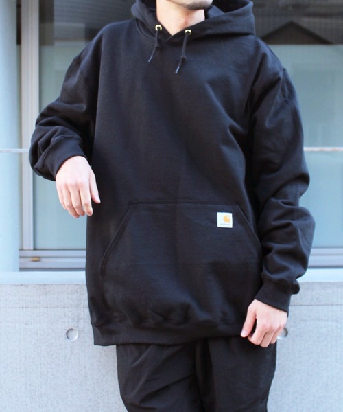 Carhartt（カーハート）プルオーバーパーカー/XL/オレンジ/US古着 Carhartt パーカー カーハート K121 ミッドウェイト プルオーバー
