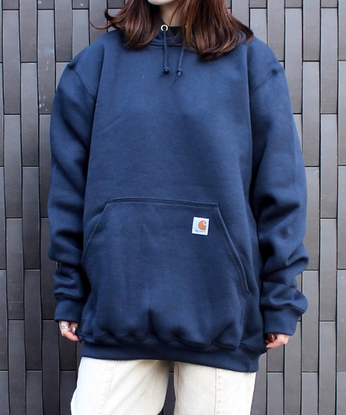 Carhartt(カーハート)の「★carhartt★カーハート プルオーバーパーカー ブランドロゴ ビッグシルエットパーカー K121(パーカー・メンズ・ブラック/グレー・L/M/S)」の9枚目の写真