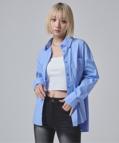 ENVYM（アンビー）の「オーバーシルエットシャツ（シャツ/ブラウス・レディース・ホワイト/ブルー/ピンク・FREE）」の7枚目の写真