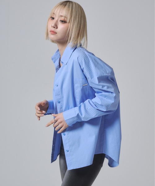 ENVYM（アンビー）の「オーバーシルエットシャツ（シャツ/ブラウス・レディース・ホワイト/ブルー/ピンク・FREE）」の9枚目の写真