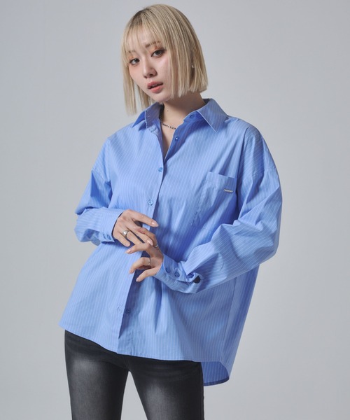 ENVYM（アンビー）の「オーバーシルエットシャツ（シャツ/ブラウス・レディース・ホワイト/ブルー/ピンク・FREE）」の4枚目の写真