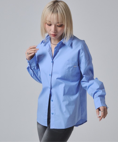 ENVYM（アンビー）の「オーバーシルエットシャツ（シャツ/ブラウス・レディース・ホワイト/ブルー/ピンク・FREE）」の5枚目の写真