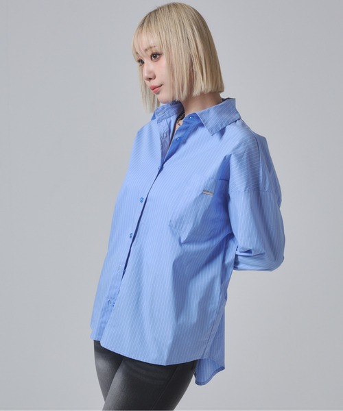 ENVYM（アンビー）の「オーバーシルエットシャツ（シャツ/ブラウス・レディース・ホワイト/ブルー/ピンク・FREE）」の6枚目の写真