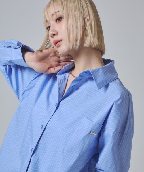 ENVYM（アンビー）の「オーバーシルエットシャツ（シャツ/ブラウス・レディース・ホワイト/ブルー/ピンク・FREE）」の11枚目の写真