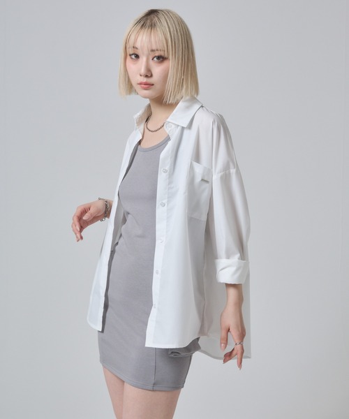 ENVYM（アンビー）の「オーバーシルエットシャツ（シャツ/ブラウス・レディース・ホワイト/ブルー/ピンク・FREE）」の22枚目の写真