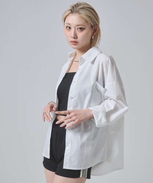 ENVYM（アンビー）の「オーバーシルエットシャツ（シャツ/ブラウス・レディース・ホワイト/ブルー/ピンク・FREE）」の20枚目の写真