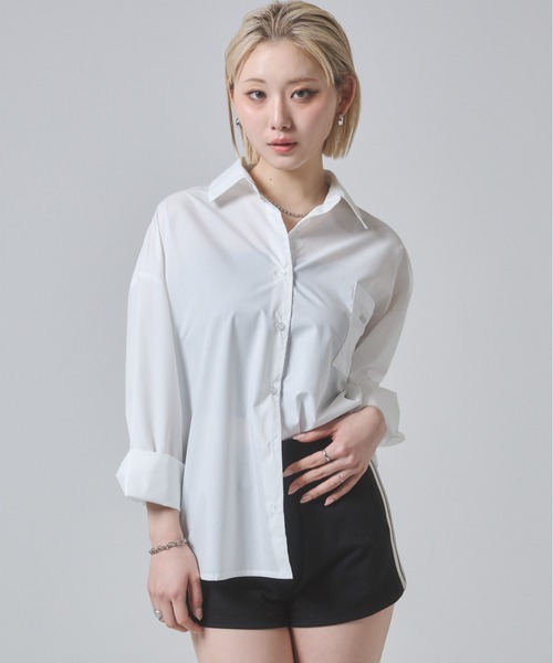 ENVYM（アンビー）の「オーバーシルエットシャツ（シャツ/ブラウス・レディース・ホワイト/ブルー/ピンク・FREE）」の21枚目の写真