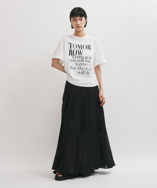 HEAR MY NAME（ヒアマイネーム）の「【HEAR MY NAME（ヒア マイネーム）】SS TEE（Tシャツ/カットソー・レディース・ホワイト/ネイビー・FREE）」の5枚目の写真