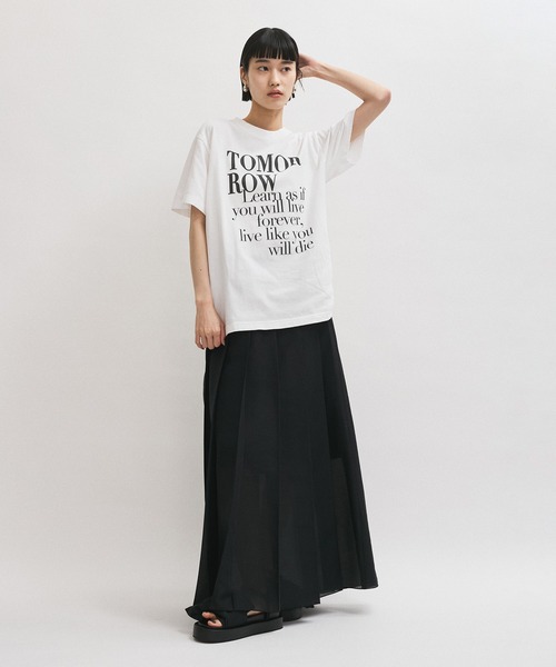 HEAR MY NAME（ヒアマイネーム）の「【HEAR MY NAME（ヒア マイネーム）】SS TEE（Tシャツ/カットソー・レディース・ホワイト/ネイビー・FREE）」の6枚目の写真