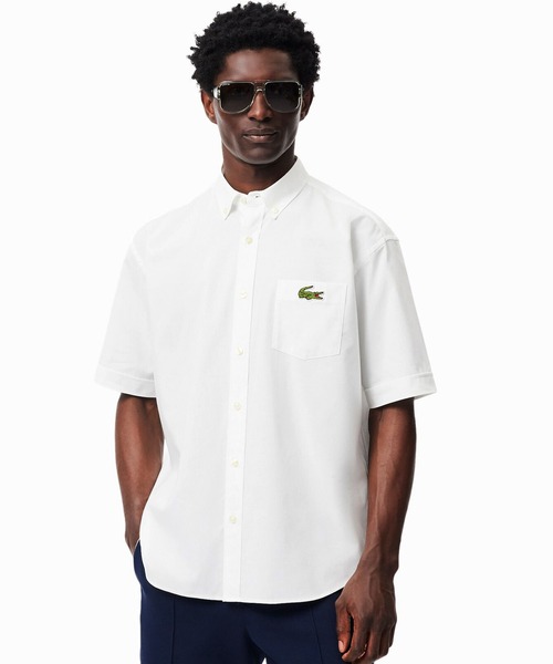 LACOSTE(ラコステ)の「ウォッシュドオックスフォード半袖ボタンダウンシャツ(シャツ/ブラウス・メンズ・ブルー/イエロー/ホワイト・38/40/41/39)」の2枚目の写真