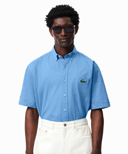 LACOSTE(ラコステ)の「ウォッシュドオックスフォード半袖ボタンダウンシャツ(シャツ/ブラウス・メンズ・ブルー/イエロー/ホワイト・38/40/41/39)」の5枚目の写真