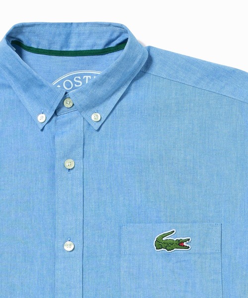 LACOSTE(ラコステ)の「ウォッシュドオックスフォード半袖ボタンダウンシャツ(シャツ/ブラウス・メンズ・ブルー/イエロー/ホワイト・38/40/41/39)」の9枚目の写真