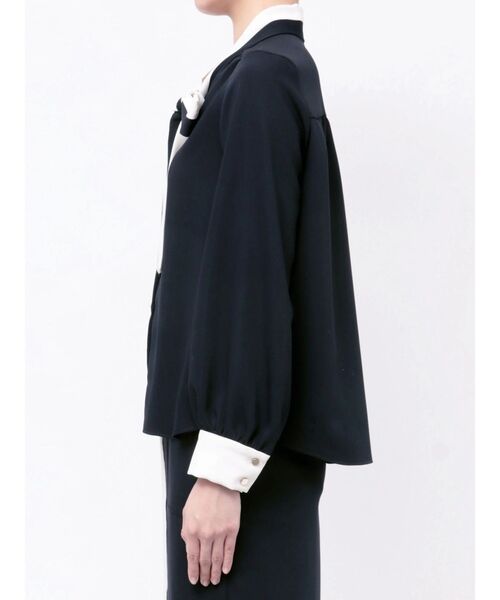 TONAL（トーナル）の「バイカラーハーフボウタイブラウス（シャツ/ブラウス・レディース・ライトブルー/ネイビー/グレー/オフホワイト・MEDIUM）」の19枚目の写真